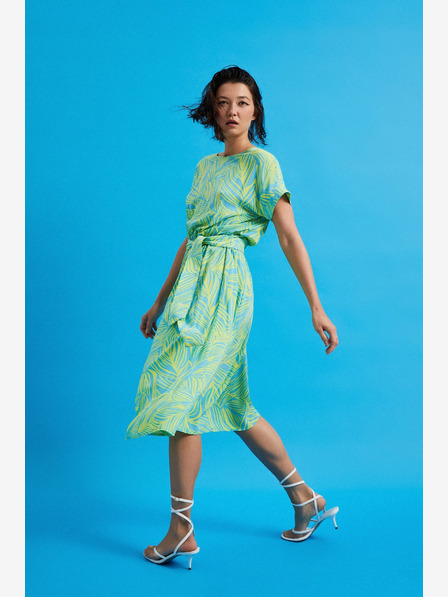 Moodo Türkiz ruha derék megkötővel Moodo