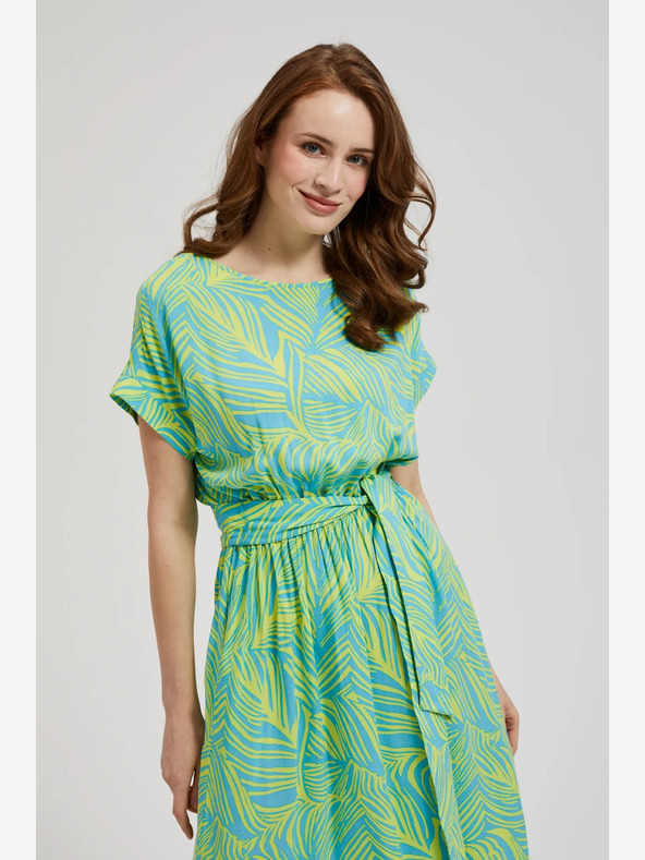 Moodo Türkiz ruha derék megkötővel Moodo