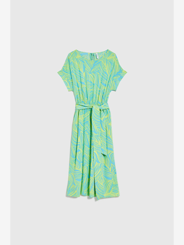 Moodo Türkiz ruha derék megkötővel Moodo