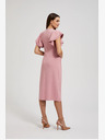 Moodo Rózsaszín ruha fodros ujjakkal Moodo