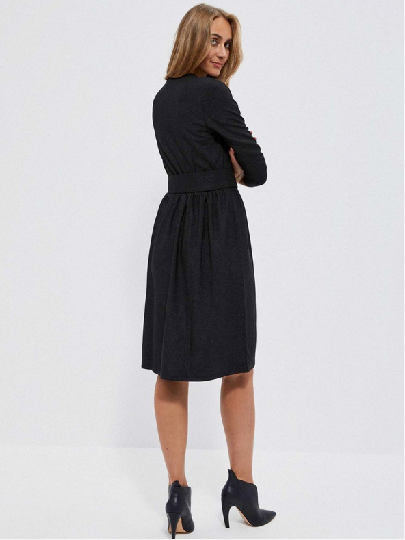 Moodo Fekete női öves ruha Moodo