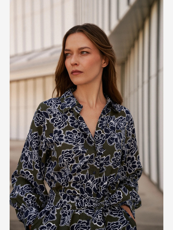 Moodo Zöld és kék női virágos virágos ingruha Moodo