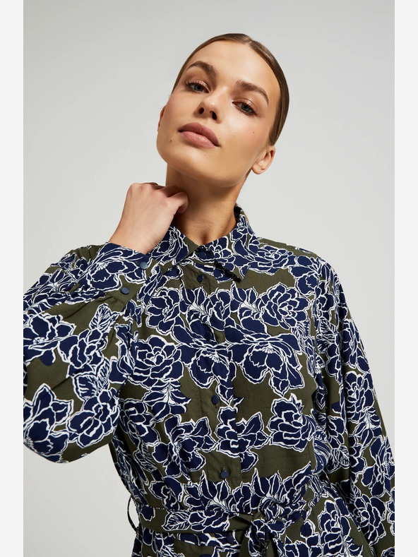 Moodo Zöld és kék női virágos virágos ingruha Moodo