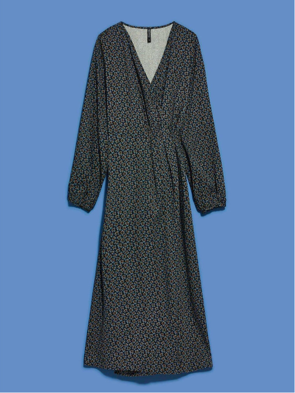 Moodo Fekete női mintás midi ruha Moodo