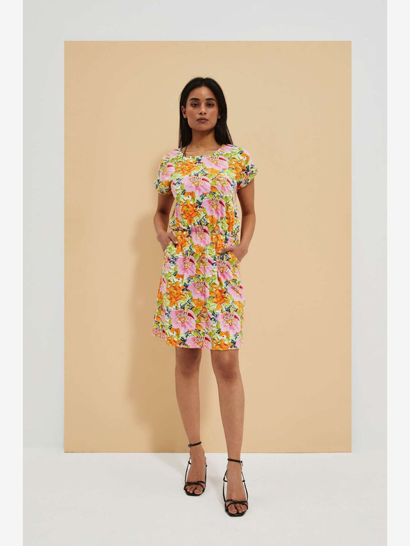 Moodo Narancssárga virágos ruha Moodo