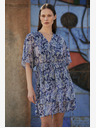 Moodo Kék mintás térdig érő ruha Moodo