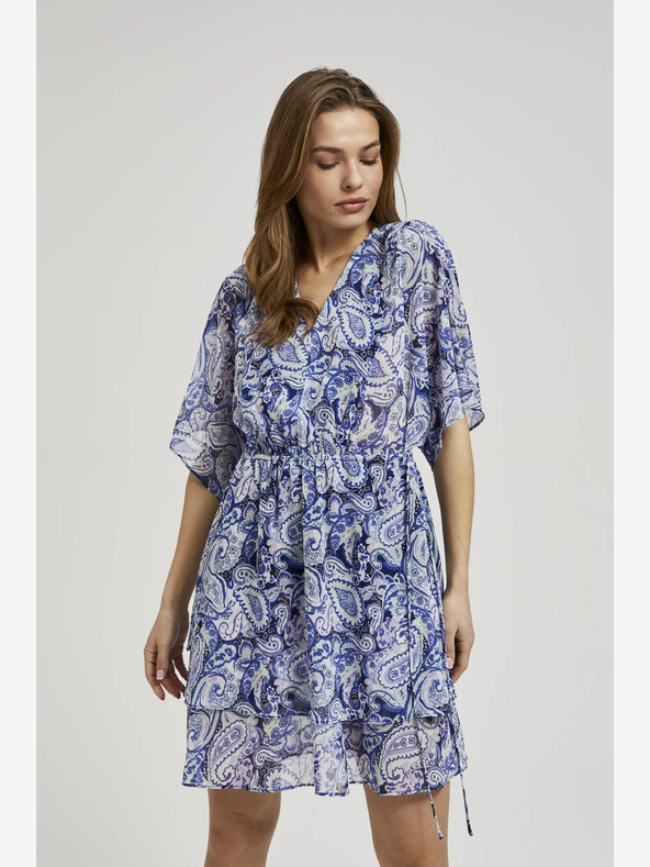 Moodo Kék mintás térdig érő ruha Moodo