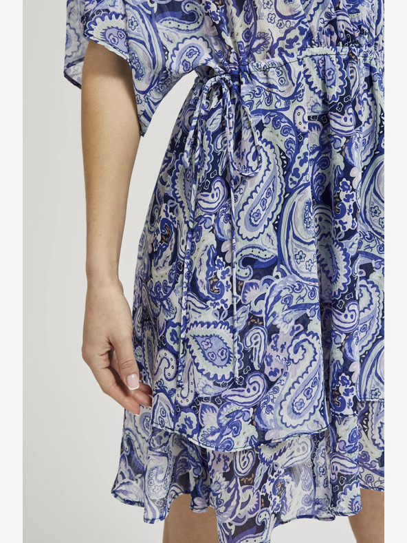 Moodo Kék mintás térdig érő ruha Moodo