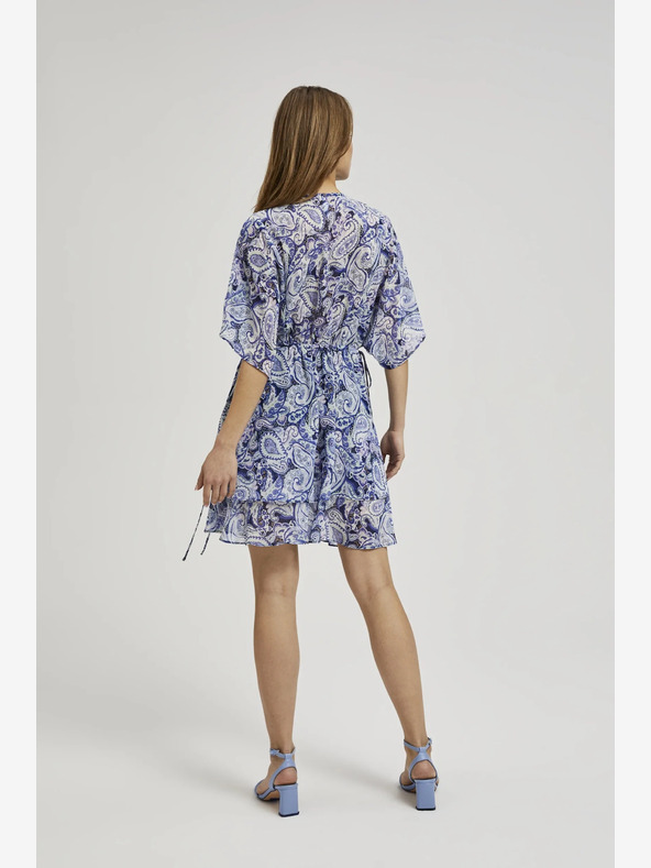 Moodo Kék mintás térdig érő ruha Moodo