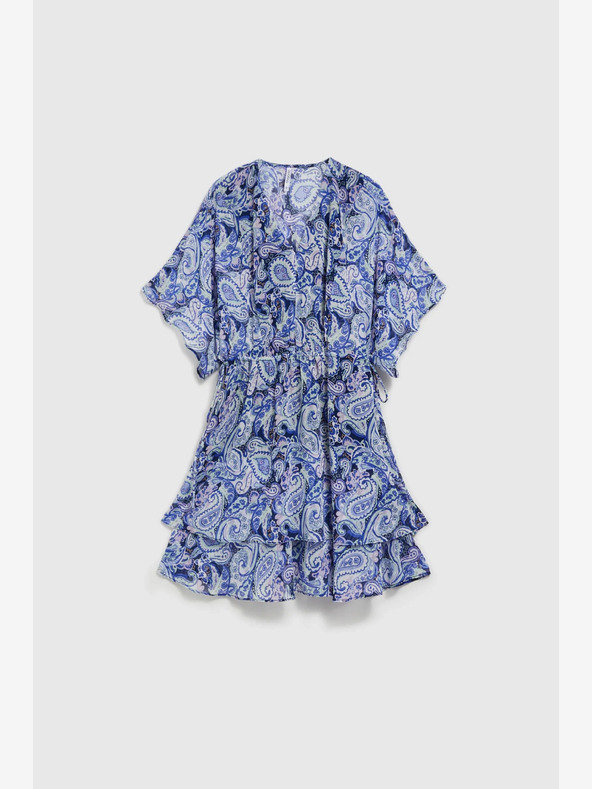 Moodo Kék mintás térdig érő ruha Moodo