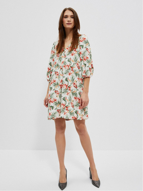 Moodo Fehér női mintás ruha Moodo