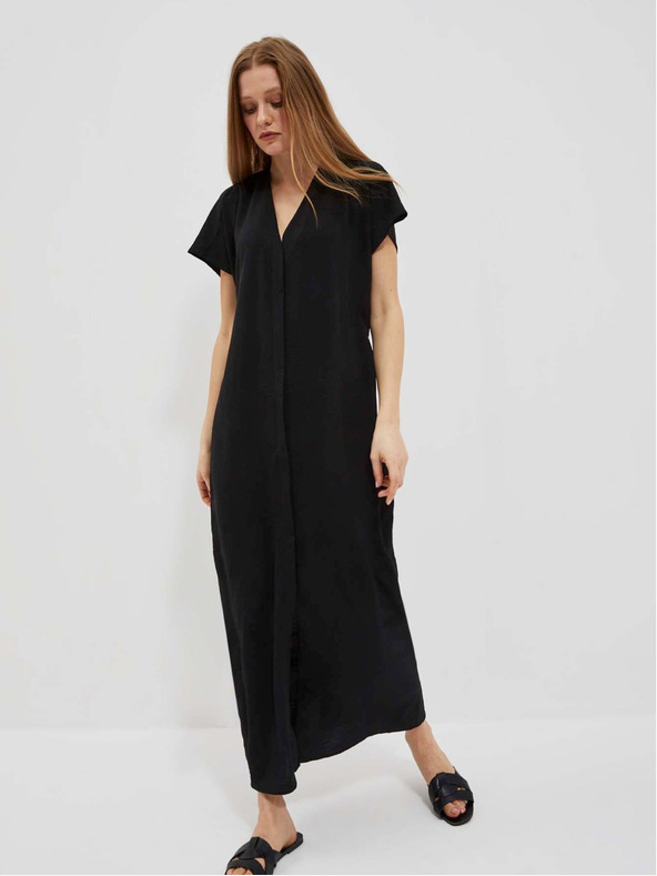 Moodo Fekete női hosszú ruha Moodo