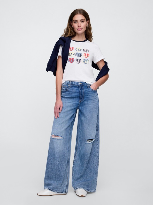 GAP GAP logó v-ss camo arch póló