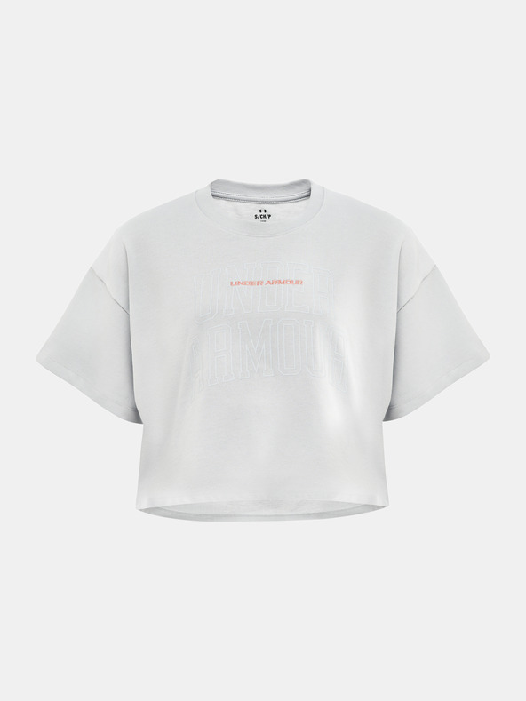 Under Armour Női póló Under Armour UA W VARSITY MIX HW SS CROP-GRY