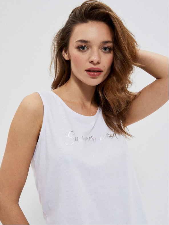 Moodo Fehér női tank top Moodo felirattal