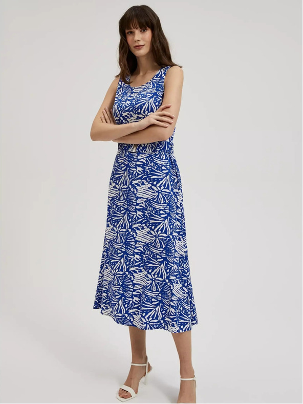 Moodo Kék mintás midi ruha Moodo