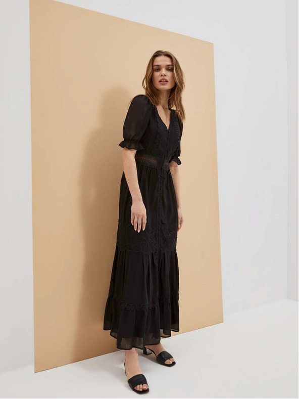 Moodo Fekete női hosszú ruha Moodo