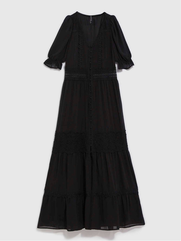 Moodo Fekete női hosszú ruha Moodo