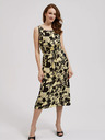 Moodo Sárga virágmintás midi ruha Moodo