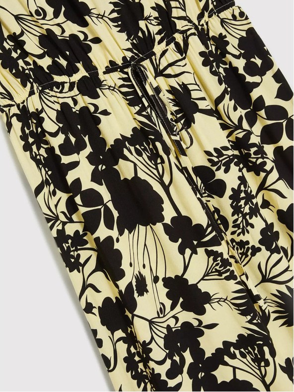 Moodo Sárga virágmintás midi ruha Moodo