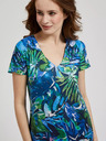 Moodo Kék trópusi mintás ruha Moodo