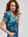 Moodo Kék trópusi mintás ruha Moodo