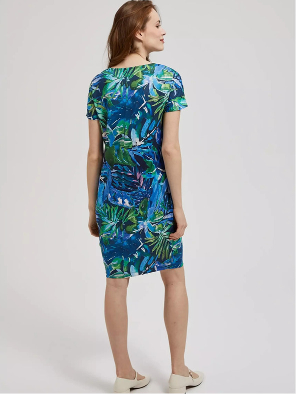Moodo Kék trópusi mintás ruha Moodo