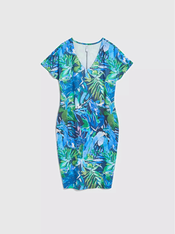 Moodo Kék trópusi mintás ruha Moodo