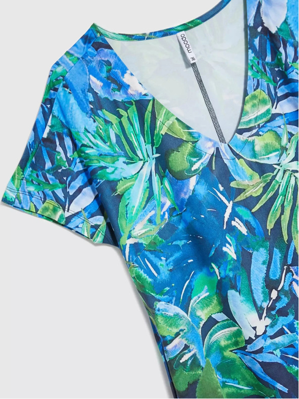 Moodo Kék trópusi mintás ruha Moodo