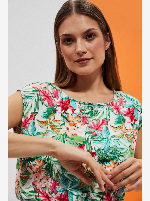 Moodo Zöld-fehér mintás ruha Moodo