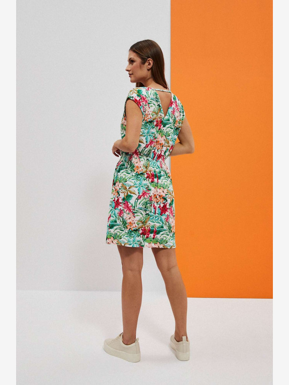 Moodo Zöld-fehér mintás ruha Moodo