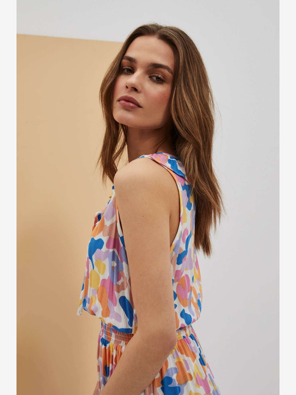 Moodo Krémszínű mintás ruha Moodo