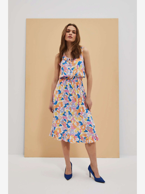 Moodo Krémszínű mintás ruha Moodo