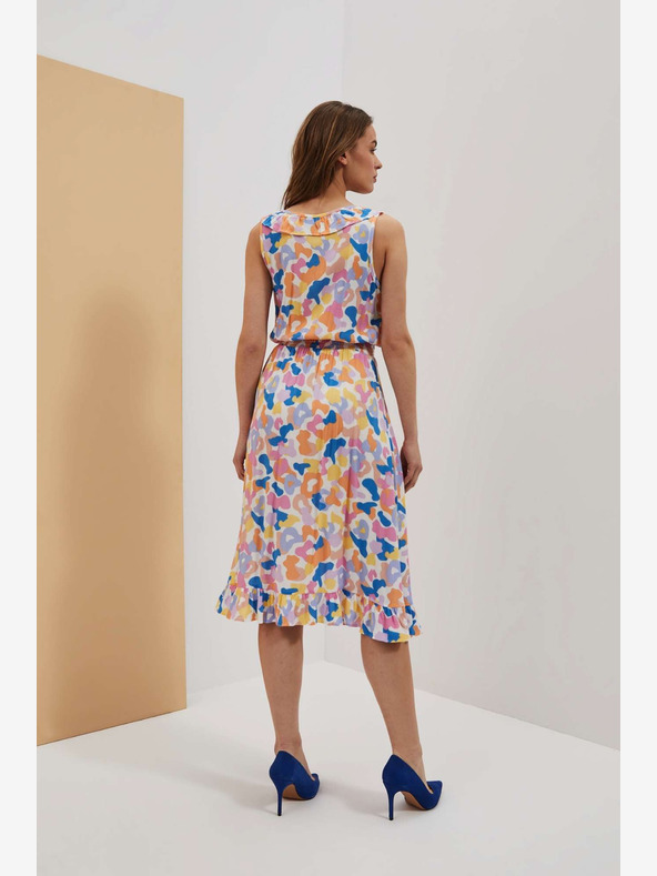 Moodo Krémszínű mintás ruha Moodo