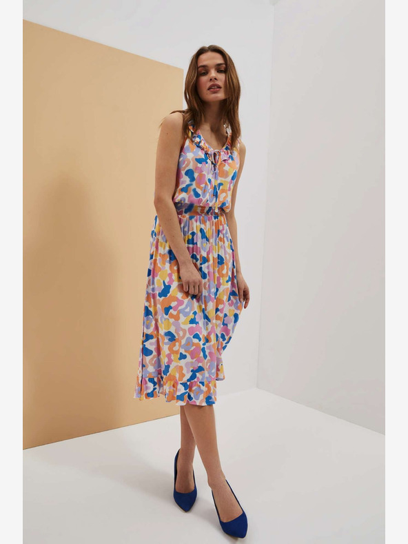 Moodo Krémszínű mintás ruha Moodo