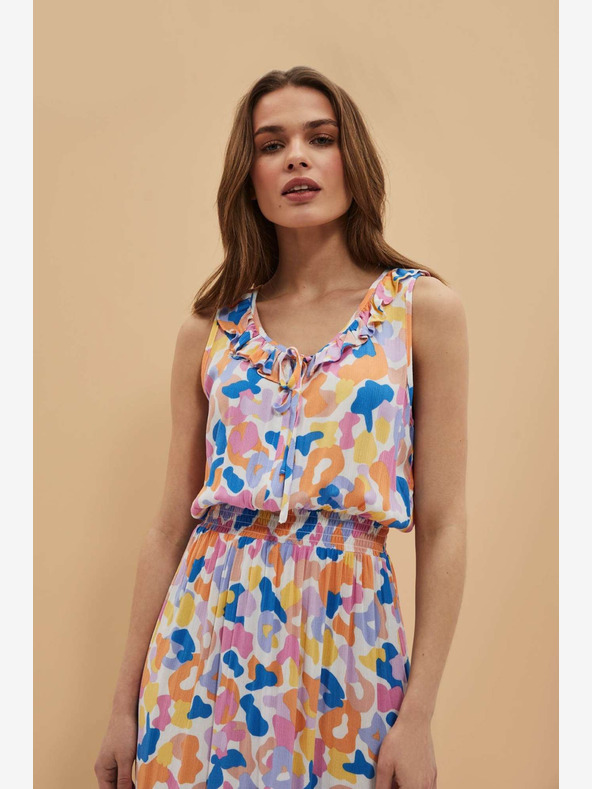 Moodo Krémszínű mintás ruha Moodo