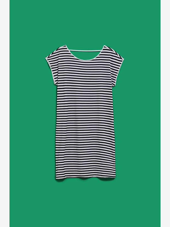 Moodo Fehér és fekete csíkos ruha Moodo