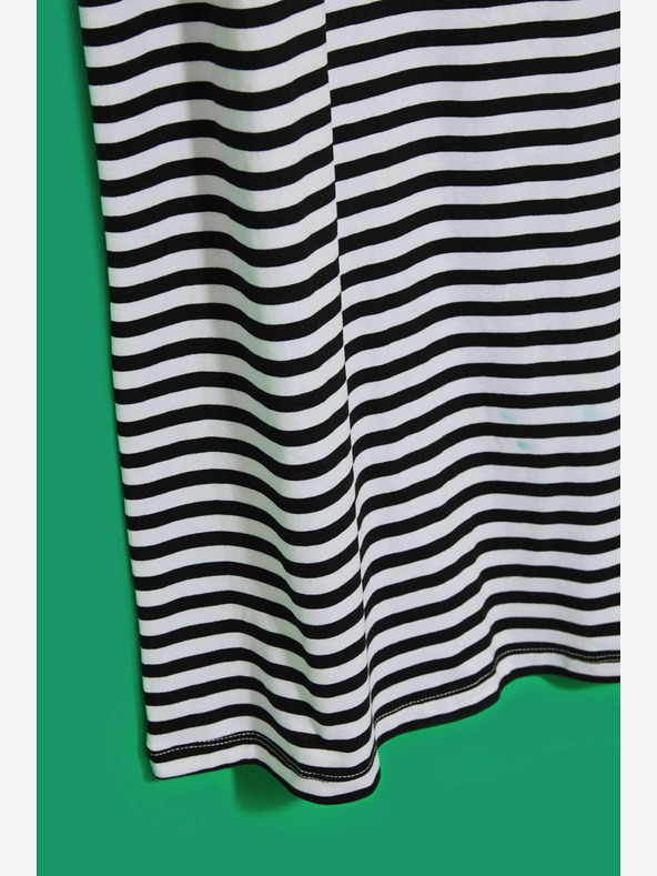 Moodo Fehér és fekete csíkos ruha Moodo