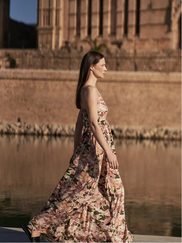 Moodo Régi rózsaszín mintás ruha Moodo