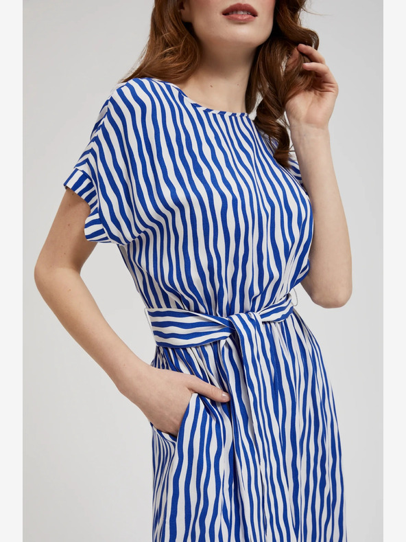 Moodo Kék csíkos midi ruha Moodo