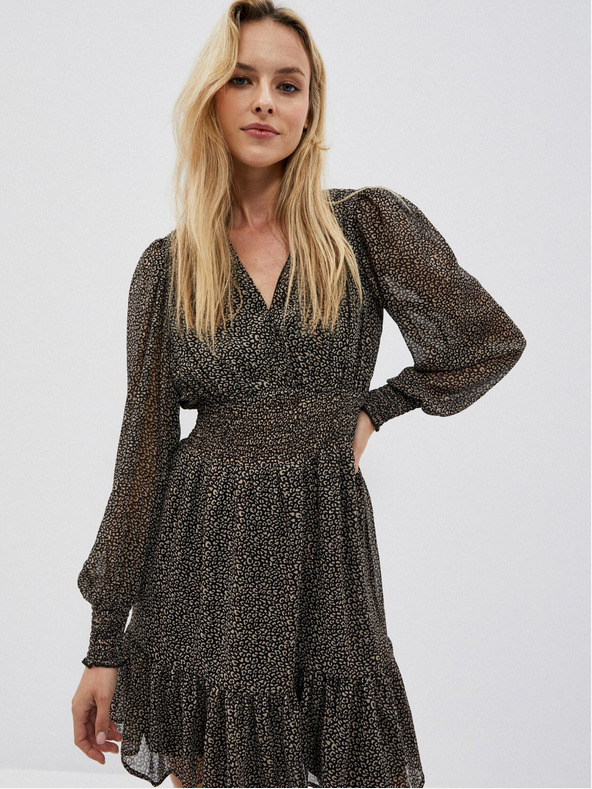 Moodo Fekete női fodros ruha Moodo