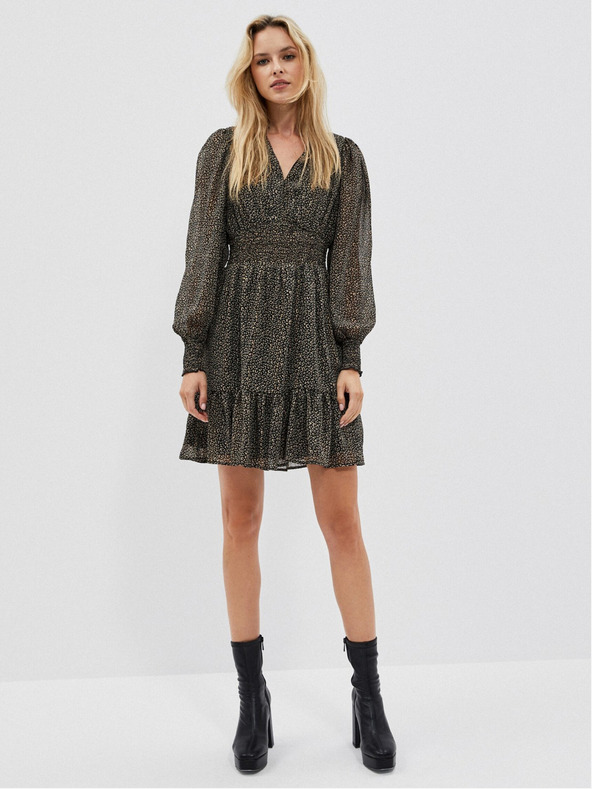 Moodo Fekete női fodros ruha Moodo