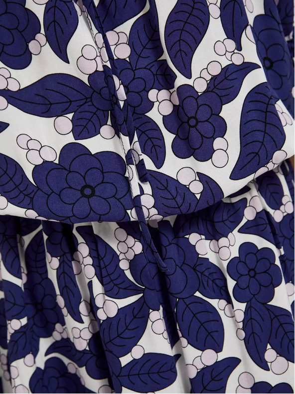 Moodo Lila virágos ruha fodros ujjakkal Moodo