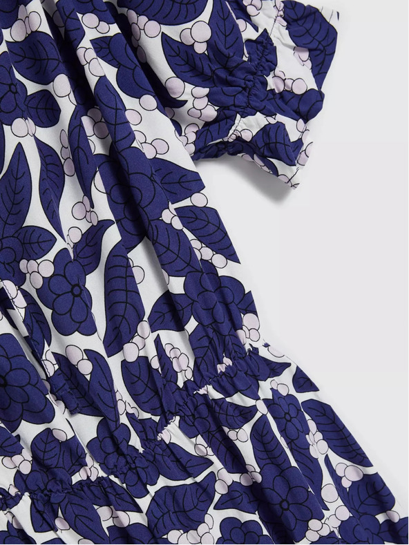 Moodo Lila virágos ruha fodros ujjakkal Moodo