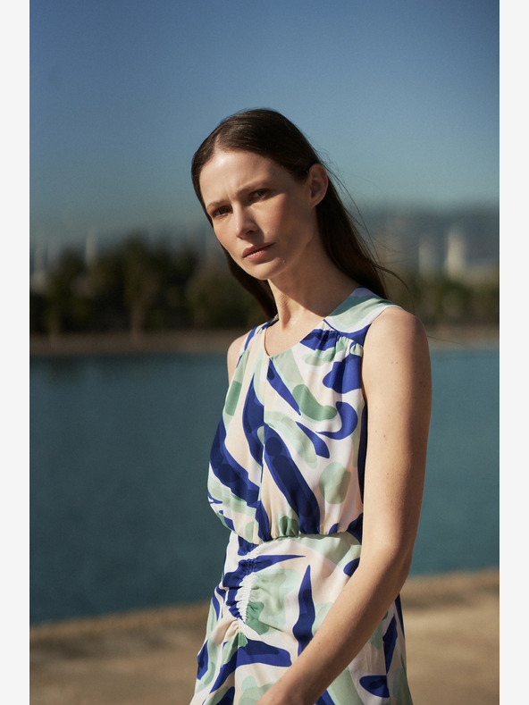 Moodo Kék mintás midi ruha Moodo