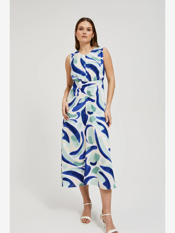 Moodo Kék mintás midi ruha Moodo