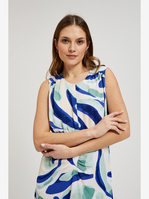 Moodo Kék mintás midi ruha Moodo