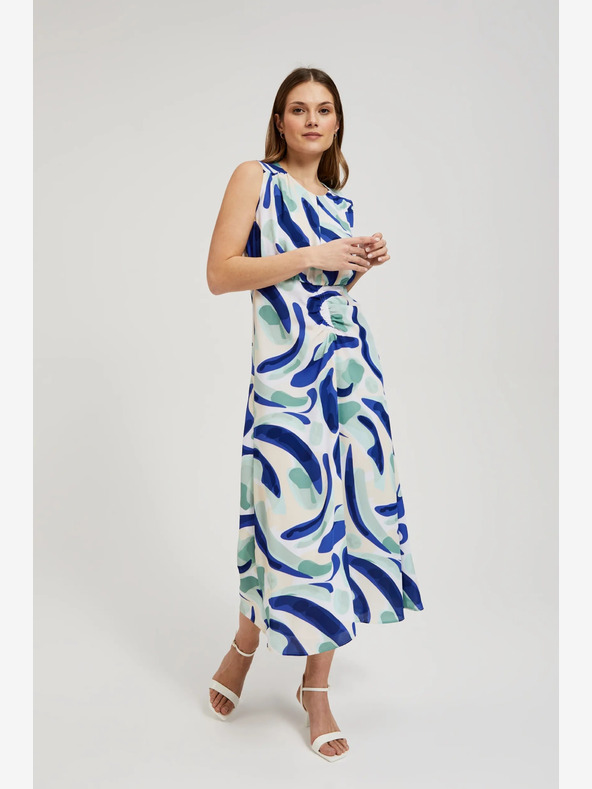 Moodo Kék mintás midi ruha Moodo