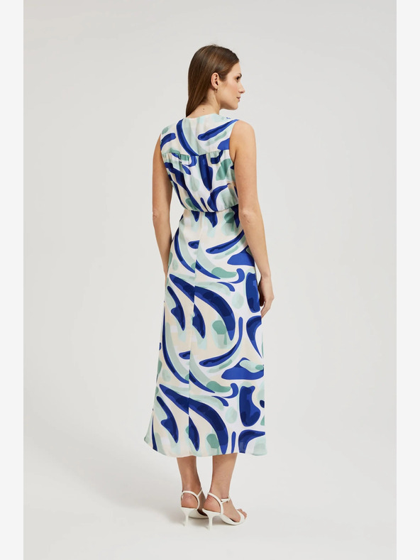 Moodo Kék mintás midi ruha Moodo