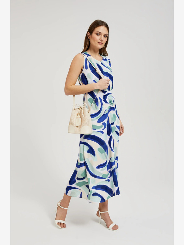 Moodo Kék mintás midi ruha Moodo
